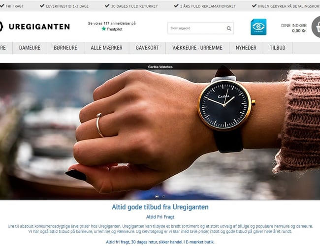 Ure – webshop med kendte mærkevare-brands - Omsætningen (2022) inkl. moms: 170.000 kr. 