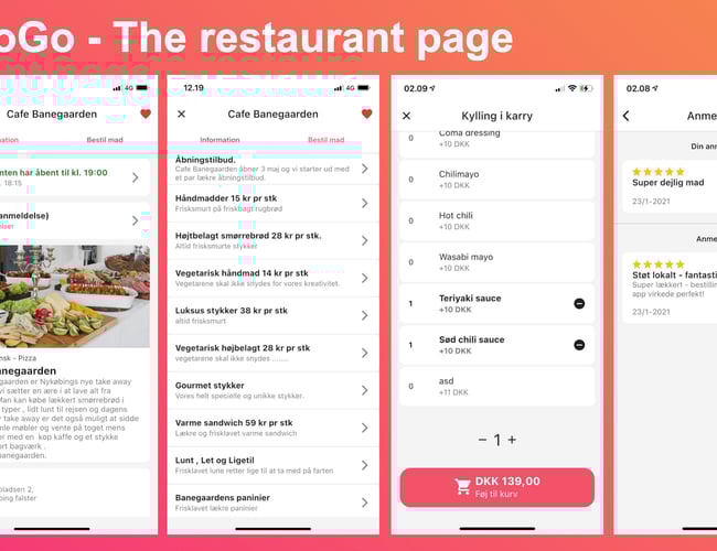 Mad bestillingsplatform - Platformen er testet med 15 forskellige restauranter og cafeer