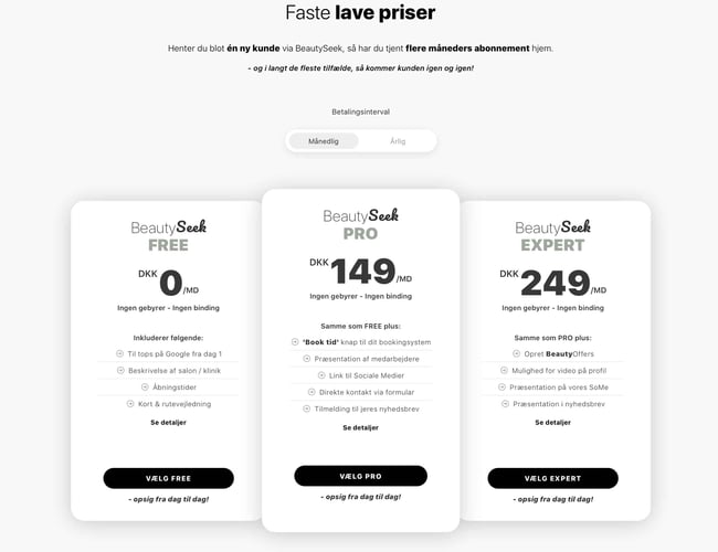 Abonnementsforretning / skønhedsplatform - 100% automatiseret og selvkørende. Brugt 350 udviklingstimer! Medfølger komplet liste med over 15.000 danske saloner / behandlere i målgruppen.