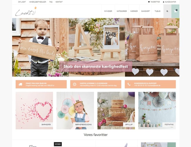 Lækker webshop med luksuriøse festartikler - Årlig omsætning: 120.000 kr. 