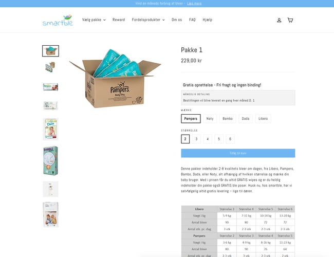 Smart koncept til baby og små børn - Smartble.dk - Abonnement på bleer + diverse forbrugsprodukter