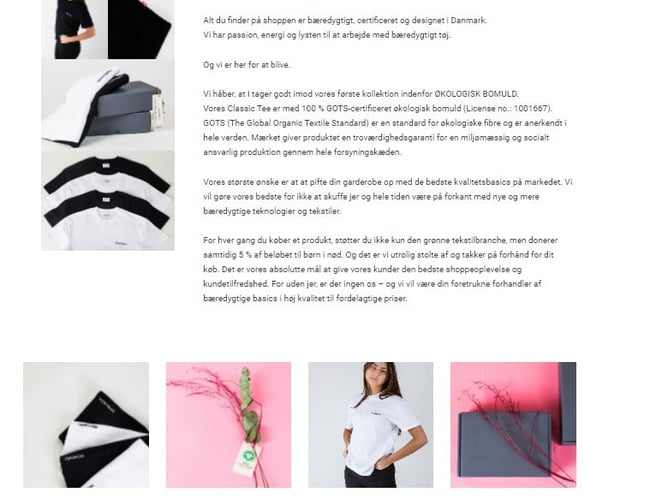 Unik og moderne Webshop sælges - ÆGTE ØKOLOGISK KVALITETSBOMULD