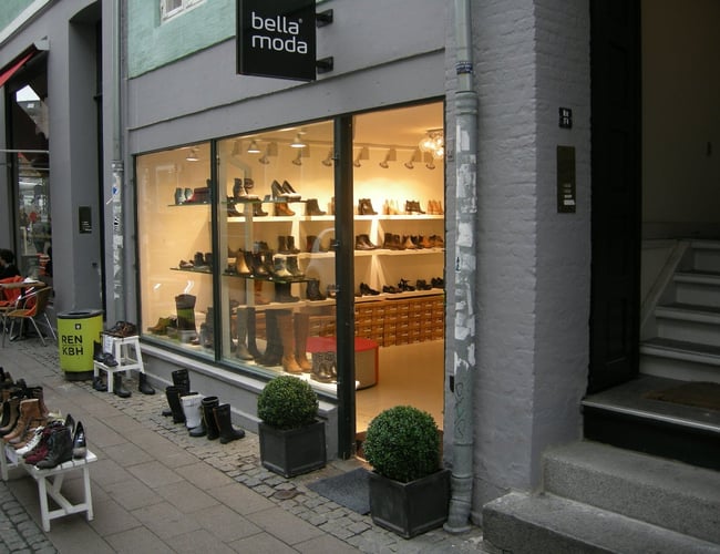 Webshop med salg af sko med mærket "Bella moda shoes"