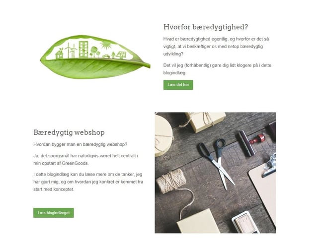 greengoods.dk - Velkørende webshop med fin omsætning - henvender sig til den bæredygtige husholdning