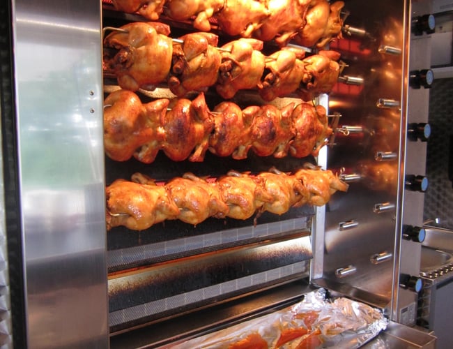 Foodtruck med salg af spydstegte kyllinger, sandwich og lækker tilbehør