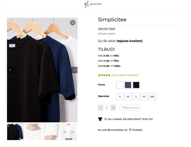 Fuld funktionel webshop til salg - Online salg af kvalitets t-shirts - Bæredygtig leverandør i Portugal 