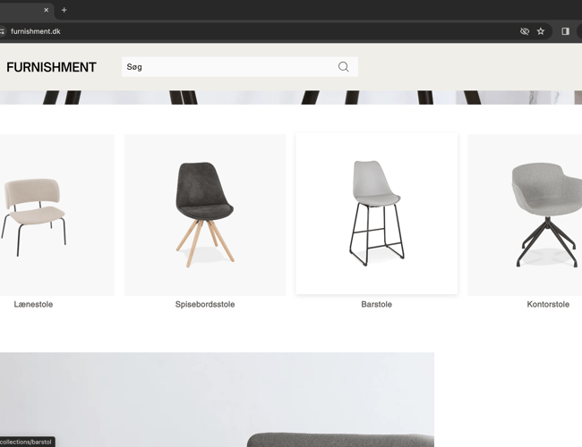 Furnishment | High end dropshipping møbelshop | 100% køreklar