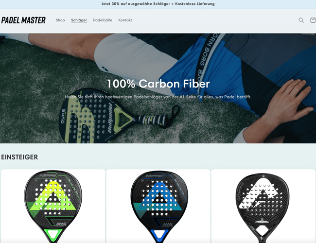 Tysk Padel Webshop Sælges! - Kvalitets produkter med gode marginer. Stort voksende marked.