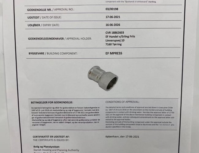 VVS Import og varelager af Rustfri Pressfittings sælges