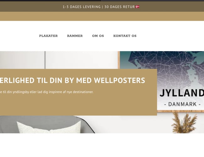 Dropshipping shop med salg af unikke byplakater
