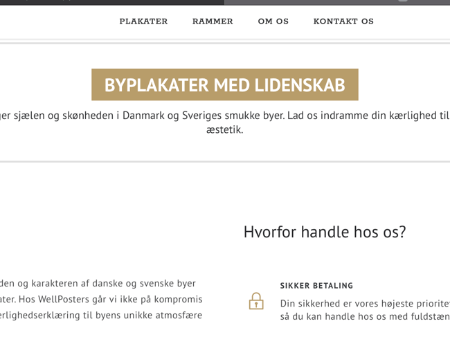 Dropshipping shop med salg af unikke byplakater