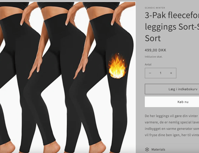 Stilet webshop med et produkt med høj kvalitet