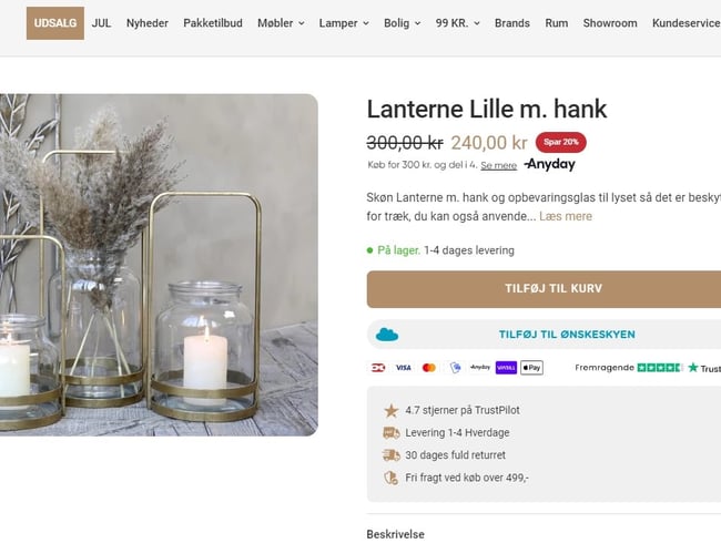 En velkørende Webshop med salg af boliginteriør og med stort potentiale til yderligere vækst