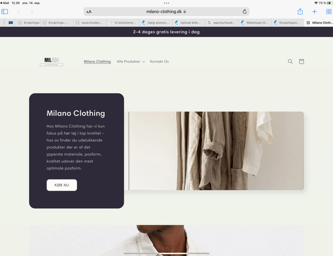 Dropshipping hjemmeside - Salg af hør-tøj til mænd og kvinder