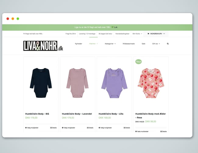 Webshop med børnetøj 0-4 år - Kvalitetsmærker fra danske leverandører