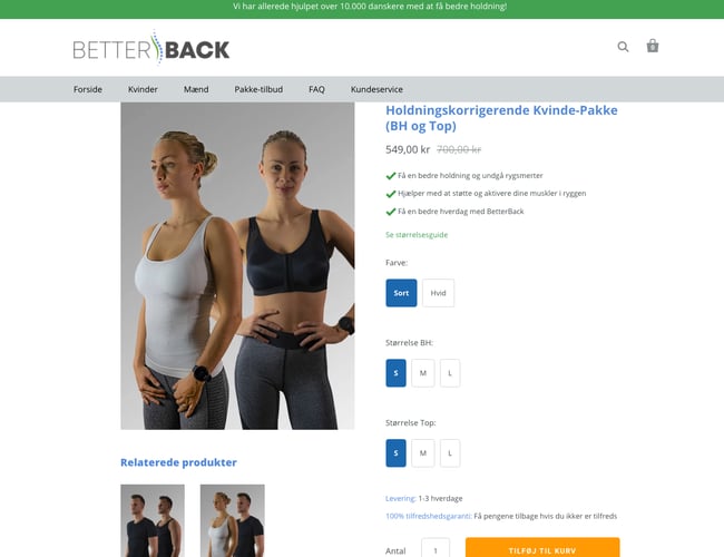 Webshop der har omsat for 72.000 kr. sælges - Holdingskorrigerende tøj 