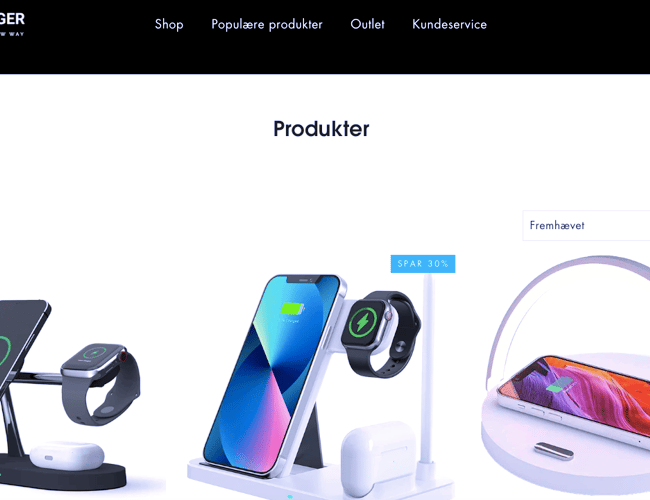 Dropshipping webshop med salg af trendy opladere!