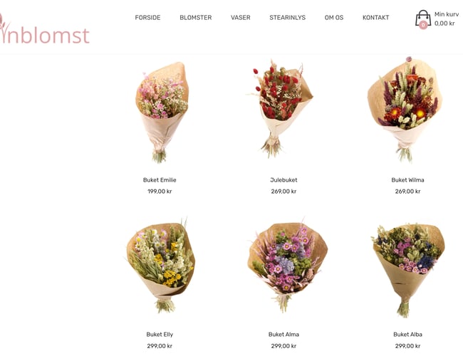 Blomster webshop inkl. varelager -  Haft en omsætning på ca. 25.000 kr.