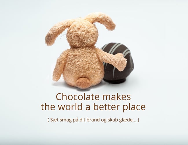 Webshop med specialiseret B2B-salg af slik og chokolade med firmalogo