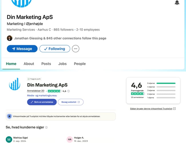 Færdigbygget marketingbureau til salg – godt domæne og hjemmeside samt fantastiske videotestimonials www.DinMarketing.dk - Værdiansat af virksomhedsmægler