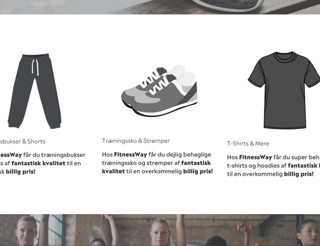 Nystartet dropshipping webshop med salg af fitnesstøj