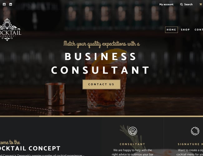 Webshop med salg af eksklusivt barudstyr - Siden er ca. 2 år gammel