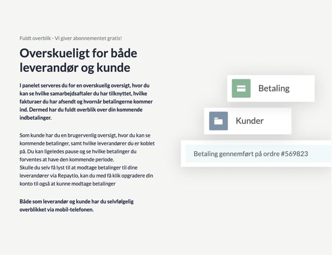 Repaytio - Nem betalingsservice for B2B virksomheder - +40 kunder