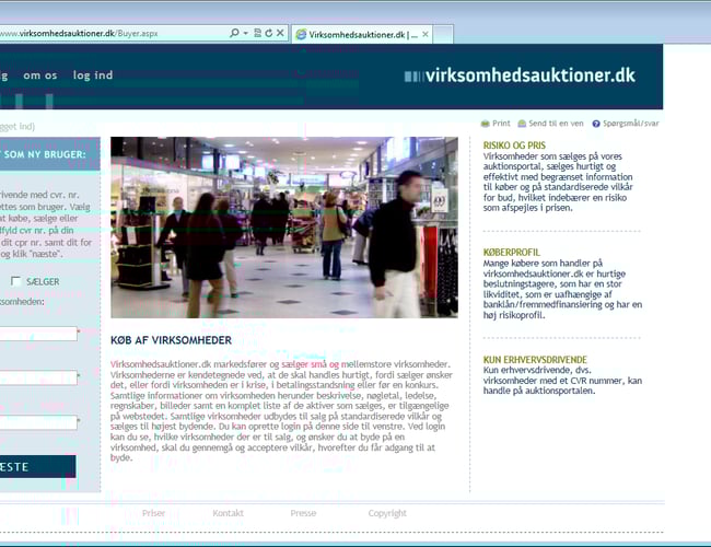 Www.virksomhedsauktioner.dk - salg af virksomheder på net-auktion