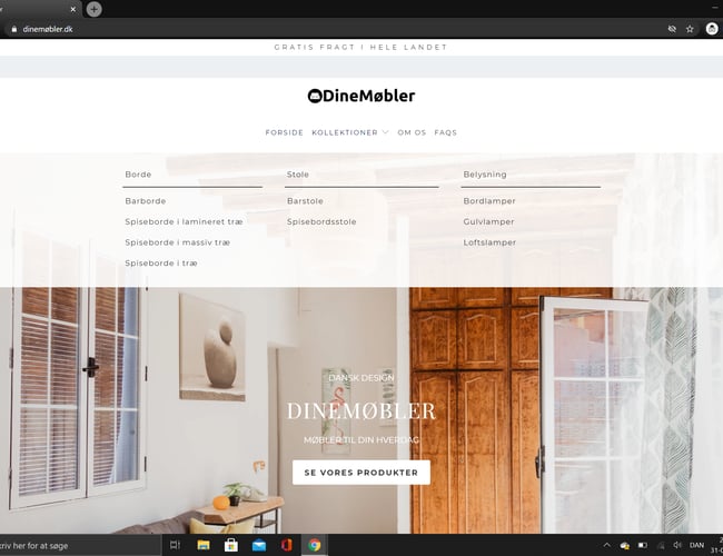Dropshipping Webshop af unikke møbler - dinemøbler.dk