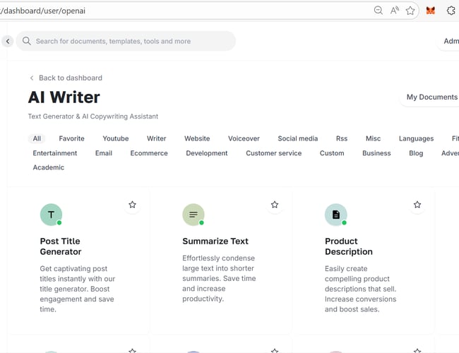 SaaS-platform til AI-drevet content