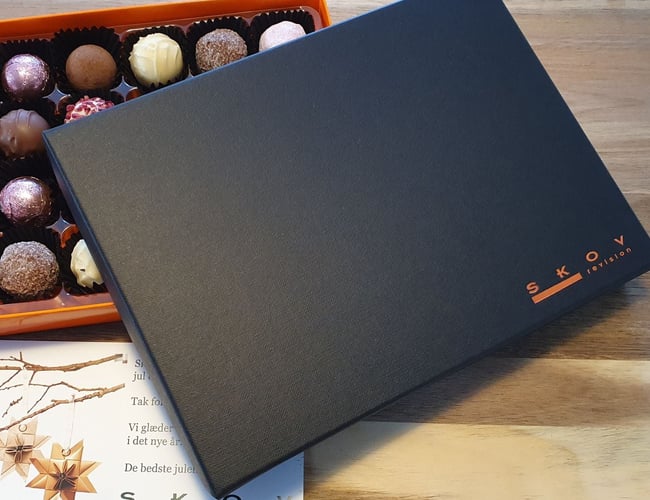 Webshop med specialiseret B2B-salg af slik og chokolade med firmalogo