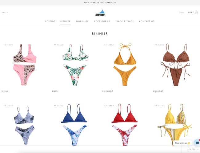 Klargjort Dropshipping Webshop med salg af Badetøj med mere