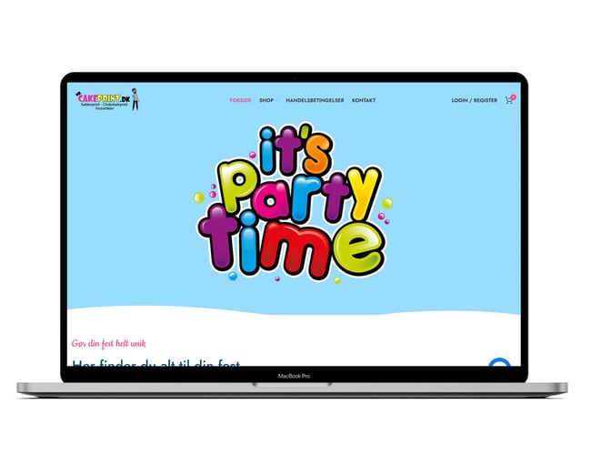 Webshop med salg af kageprint og fest tilbehør