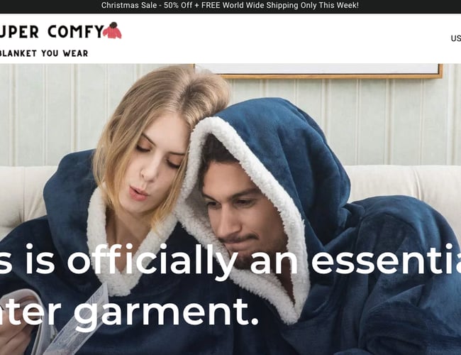Thesupercomfy.com - Dropshipping webshop med stort potentiale!