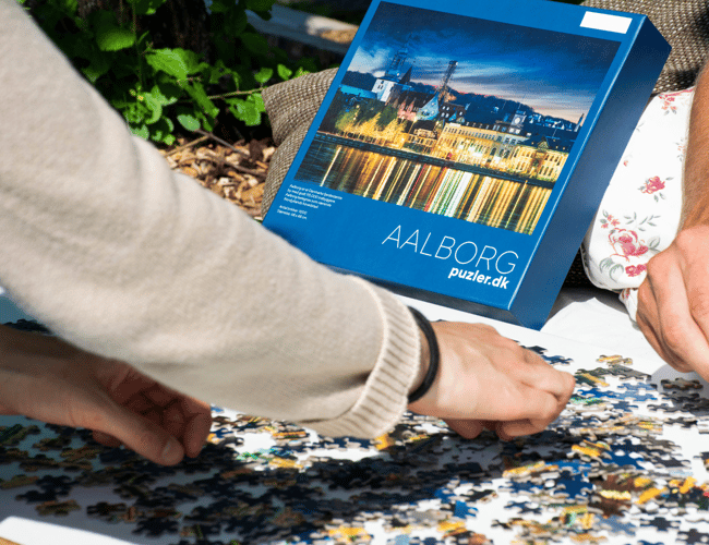 Puslespil mærke med unikke danske bymotiver