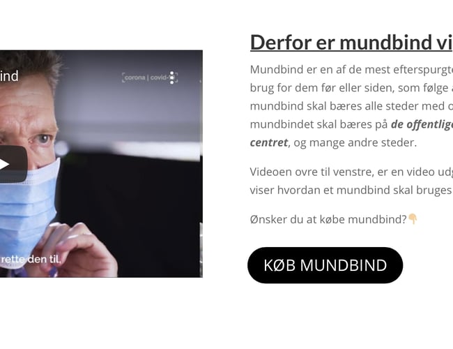 Køreklar og optimeret mundbind-webshop
