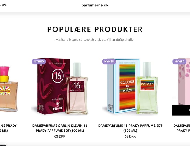 Dropshipping webshop (alt opsat) - Parfumerne.dk