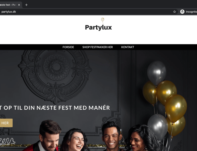 Køreklar webshop med festtilbehør