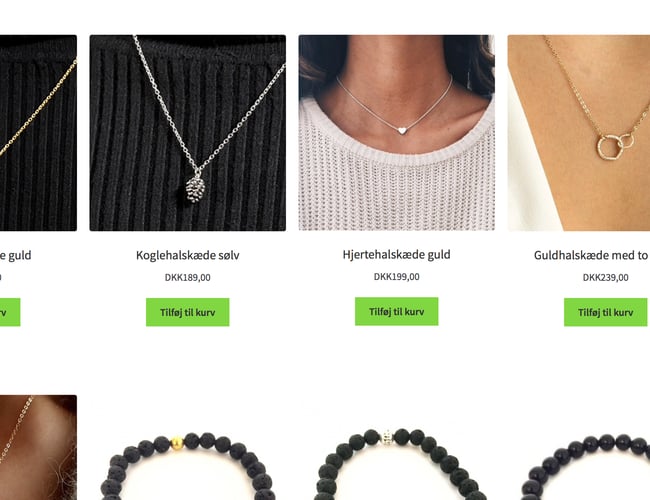 Køreklar webshop med salg af smykker