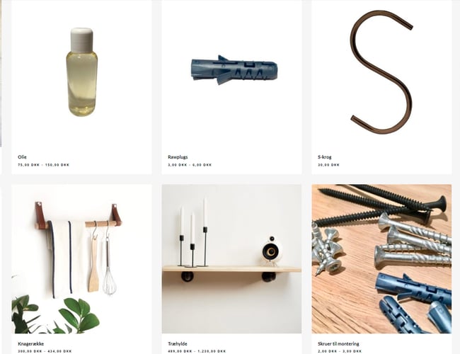 Produktion og webshop med træ og metal interiør