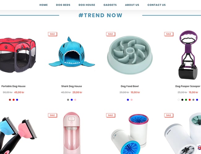 Dropshipping webshop indenfor hundeartikler med stærk brand værdi