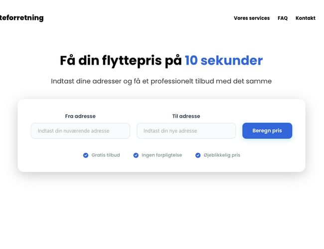 WeMoove - Ny SaaS til flyttebranchen med indbygget bookingsystem, samt medarbejder- og flådehåndtering. Skræddersyede flyttetilbud på få sekunder med hjælpe fra AI. 400 udviklingstimer brugt.
