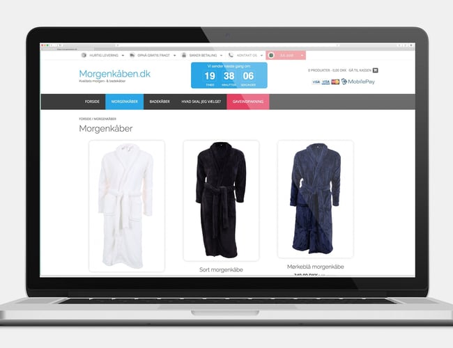 Niche webshop med morgenkåber sælges - Overskud: 17.000 DKK i 2018 