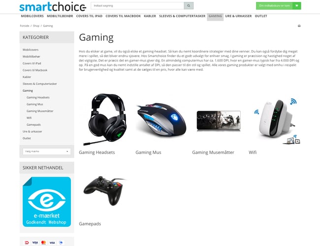 1 webshop 2 salgskanaler - Smartchoice.dk og Smarttasker.dk med salg af mobiltilbehør og tasker