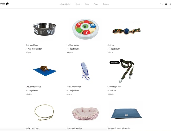 Køreklar virksomhed med salg af dyreartikler - mulighed for dropshipping