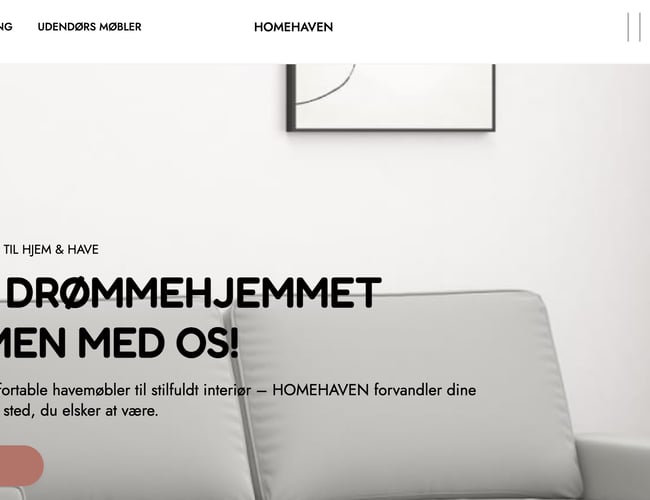 Fuldt opsat webshop  –  HomeHaven.dk med stort sortiment og dropshipping integration!