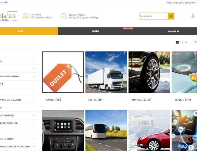 Dropshipping Biludstyr Webshop med mere end 30.000 produkter fra flere mærker.