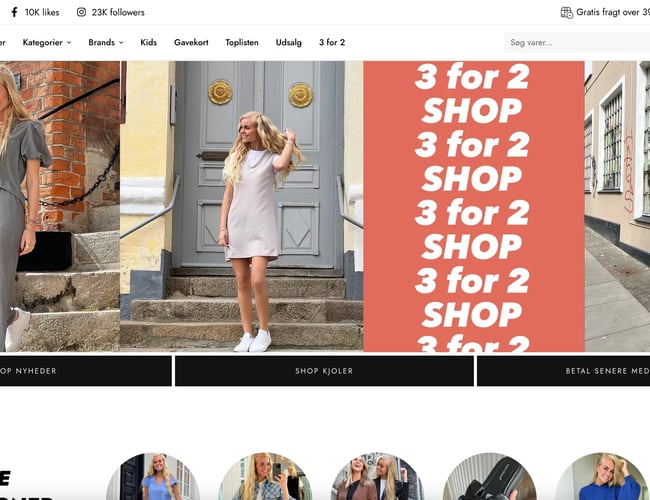 Webshop med salg af kvindetøj - +25.000 aktive email subscribers. - Omsætning 1/1-22 - 30/6-22: 1.500.000