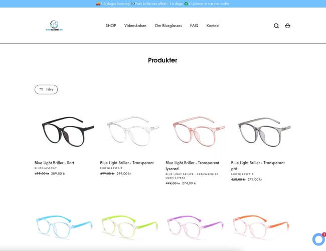 Myblueglasses.dk sælges - Omsætning på 64.556 kr. på 2,5 måned!