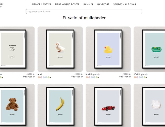 Unik shop med plakater til forældre til salg